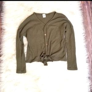 Anthro Lovemarks Green Front Tie Thermal